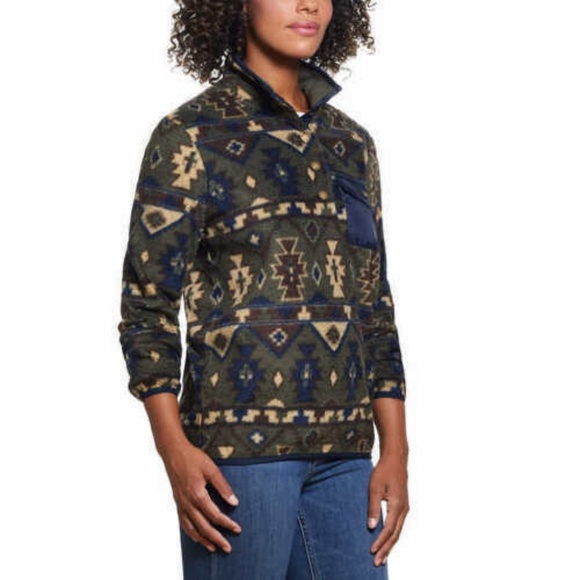 Weatherproof Vintage Women's ’ Printed Fleece Pullover- Kalamata Sz Medium NWT - Picture 3 of 6
